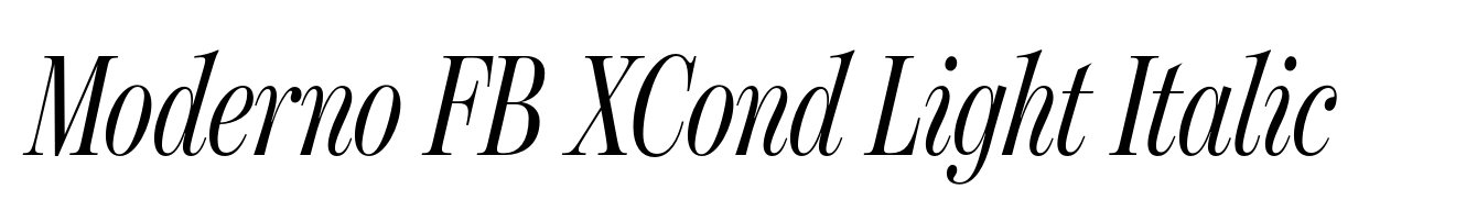 Moderno FB XCond Light Italic